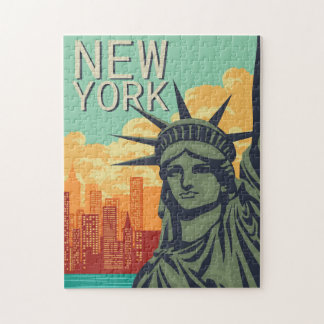 NEW YORK Classic Vintage Statue of Liberty View Jigsaw Puzzle