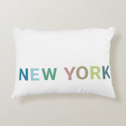 New York Colorful Text        Accent Pillow