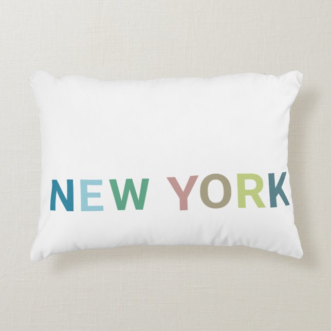 New York Colorful Text        Accent Pillow (Front)