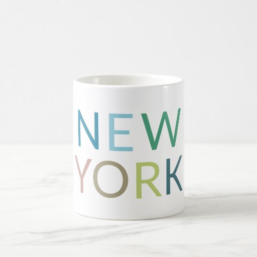 New York Colorful Text   Coffee Mug