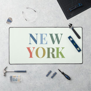 New York Colorful Text    Desk Mat