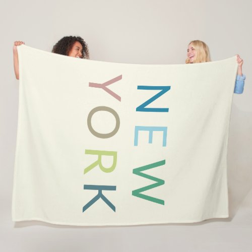 New York Colorful Text    Fleece Blanket