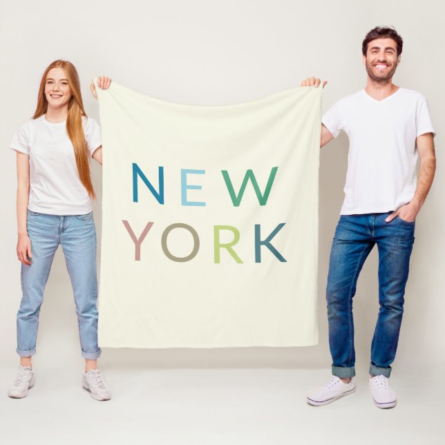 New York Colorful Text   Fleece Blanket (In Situ)