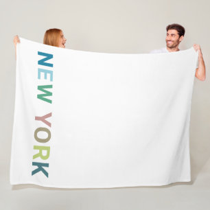 New York Colorful Text Fleece Blanket