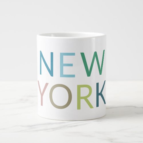 New York Colorful Text    Giant Coffee Mug