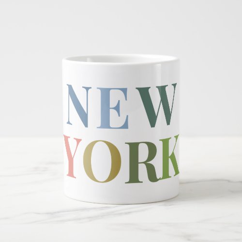 New York Colorful Text    Giant Coffee Mug