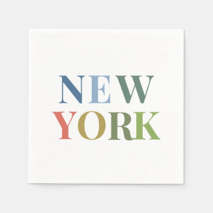 New York Colorful Text    Napkins