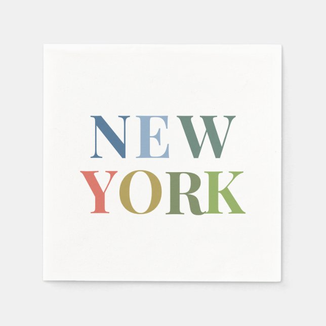 New York Colorful Text    Napkins (Front)