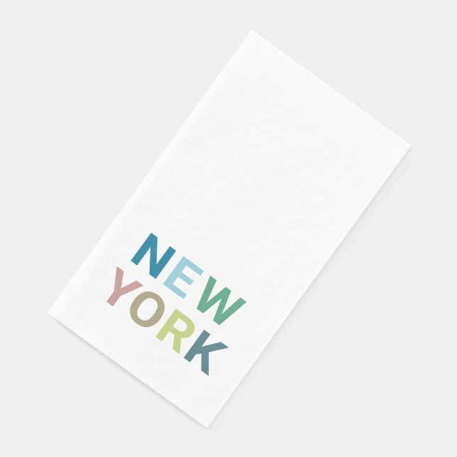 New York Colorful Text        Paper Guest Towels (Corner)