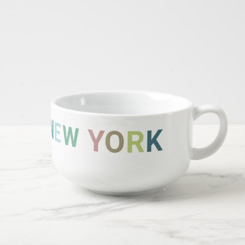 New York Colorful Text       Soup Mug