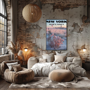 New York: Contemporary Line Art, coordinates. Poster