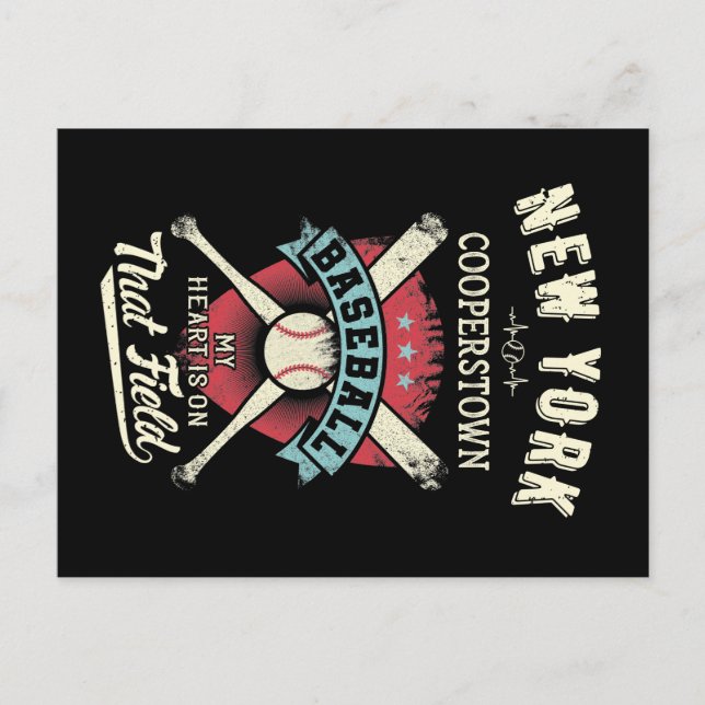 New York Cooperstown Baseball Postcard (Front)