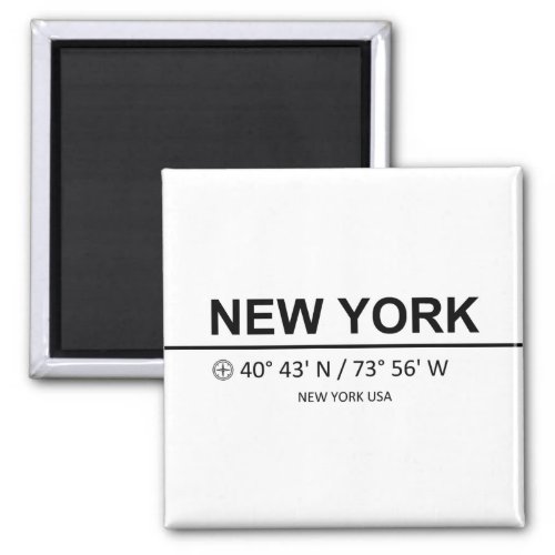 New York Coordinaten _ New York Coordinates Magnet
