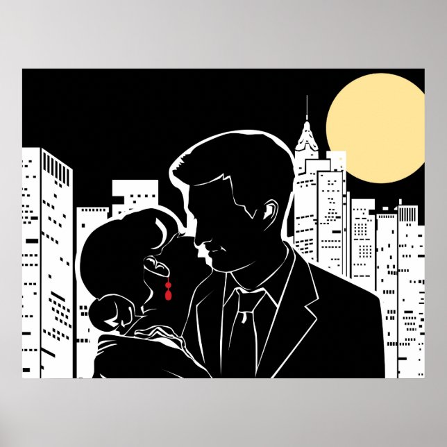 New York Couple's Kiss Poster (Front)