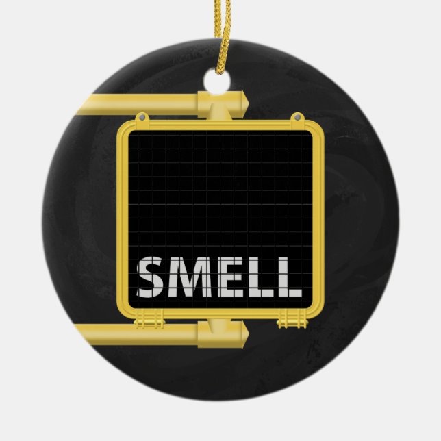 New York Crosswalk Sign Smell Ceramic Ornament (Front)