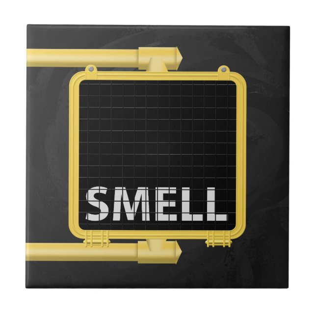 New York Crosswalk Sign Smell Ceramic Tile (Front)