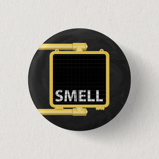 New York Crosswalk Sign Smell Pinback Button (Front)