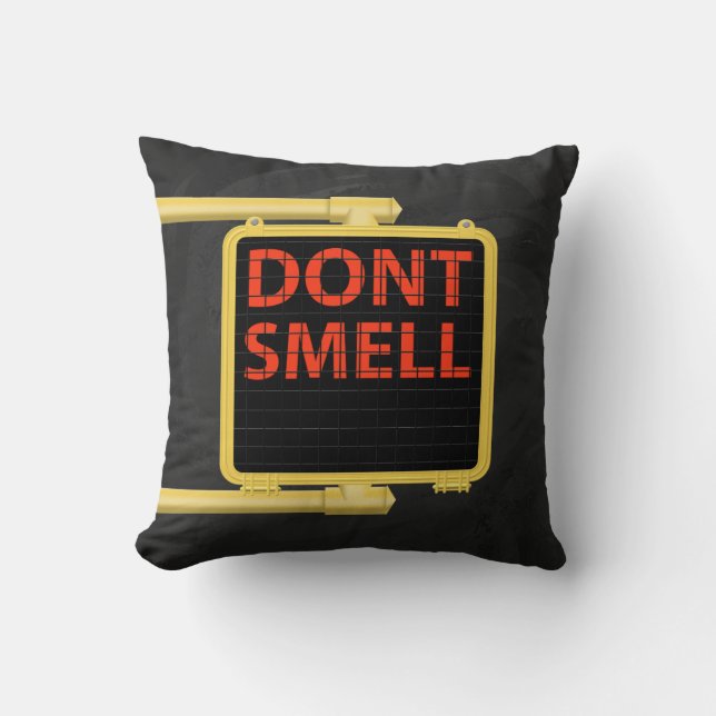 New York Crosswalk Sign Smell Throw Pillow (Front)