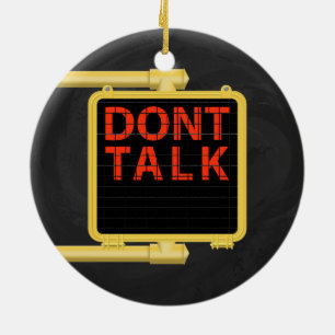 New York Crosswalk Sign Talk Ceramic Ornament