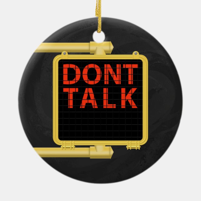 New York Crosswalk Sign Talk Ceramic Ornament (Back)