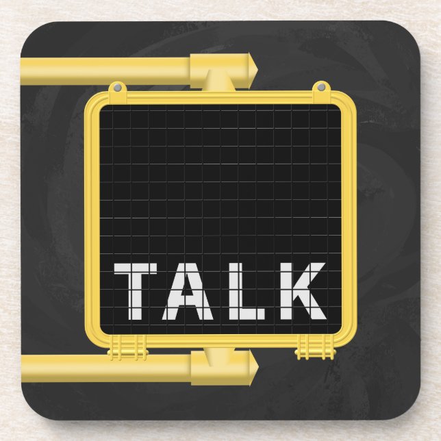 New York Crosswalk Sign Talk Drink Coaster (Front)