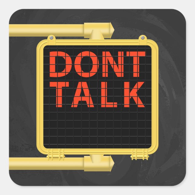 New York Crosswalk Sign Talk Square Sticker (Front)