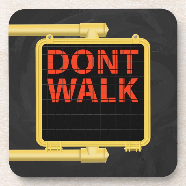 New York Crosswalk Sign Walk Beverage Coaster (Front)