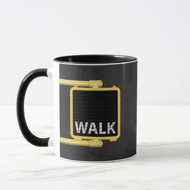 New York Crosswalk Sign Walk Mug (Left)