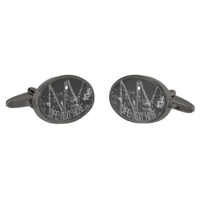 New York Cufflinks Personalized NYC Cufflinks (Angled)