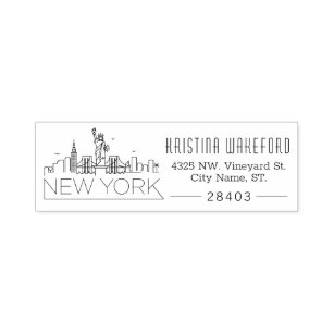 New York   Custom Address  Self-inking Stamp