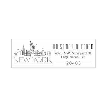 New York | Custom Address  Self-inking Stamp by colorjungle at Zazzle