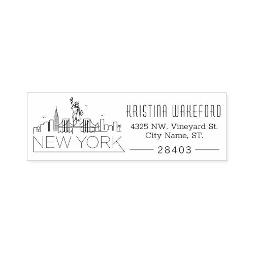 New York  Custom Address  Self_inking Stamp