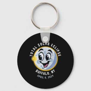 New York Cute Solar Eclipse April 8 2024 Moon Kids Keychain