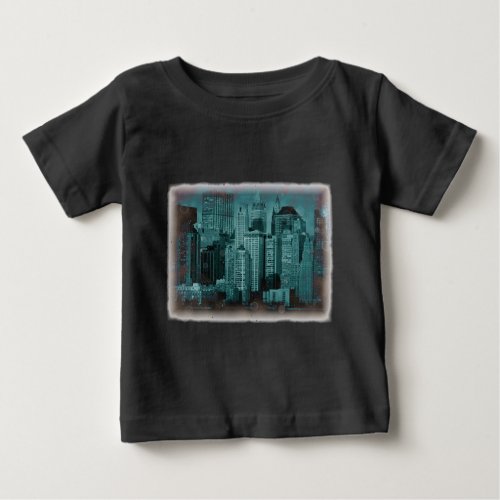 New York _ Damaged Photo Effect Baby T_Shirt