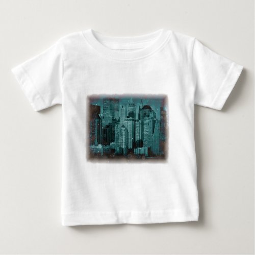 New York _ Damaged Photo Effect Baby T_Shirt