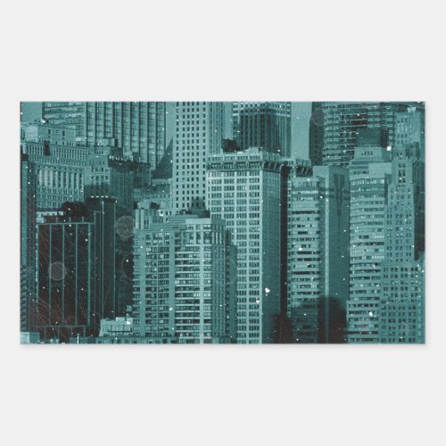 New York _ Damaged Photo Effect Rectangular Sticker