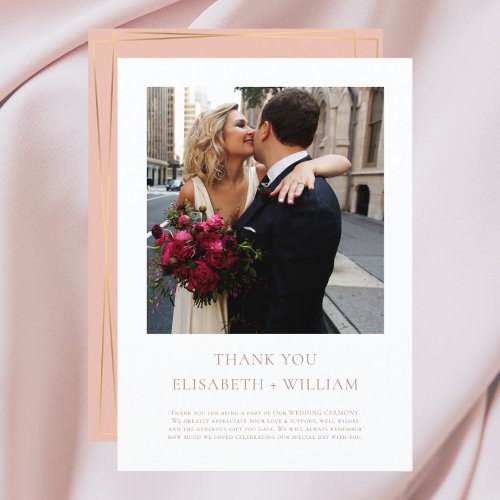 New York Destination Wedding Photo Thank You Card