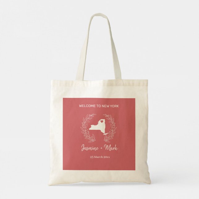 New York Destination Wedding Welcome   Tote Bag (Back)