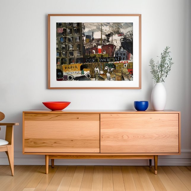 New York Docks | Joaquín Torres-García Framed Art (Creator Uploaded)