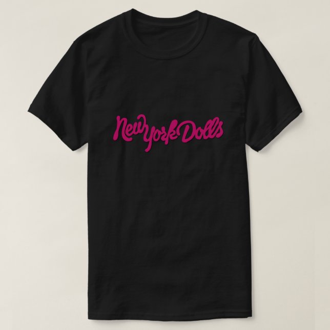 New York Doll's (Pink) Plain T-Shirt (Design Front)