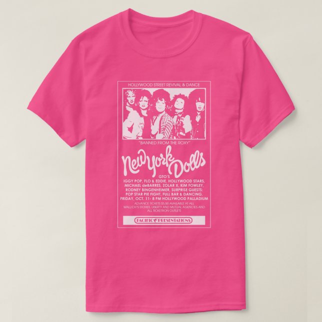 New York Dolls Show Poster T-Shirt (Design Front)