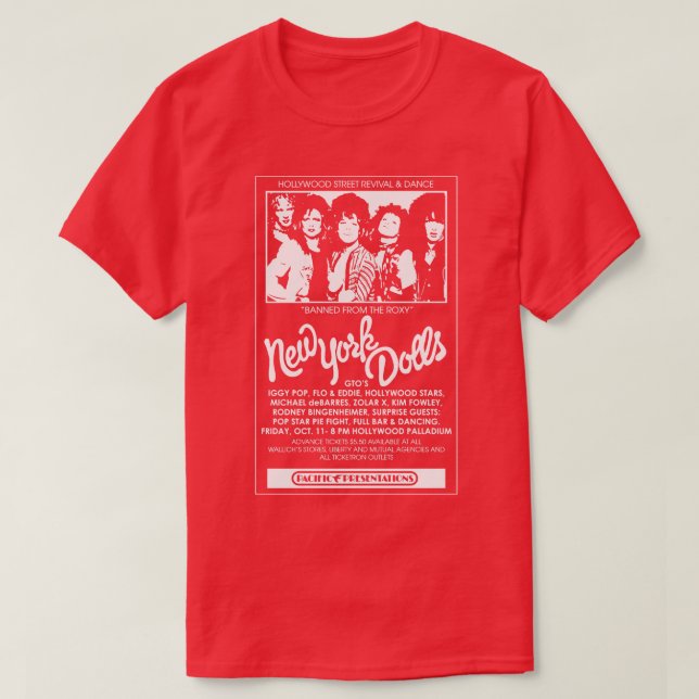 New York Dolls Show Poster T-Shirt (Design Front)
