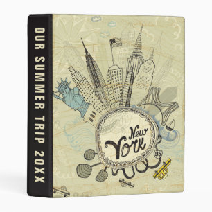 New York Doodle Poster Add Your Text Mini Binder