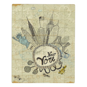 New York Doodle Poster Jigsaw Puzzle