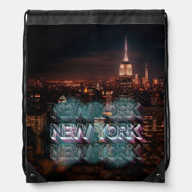 New York  Drawstring Bag (Front)