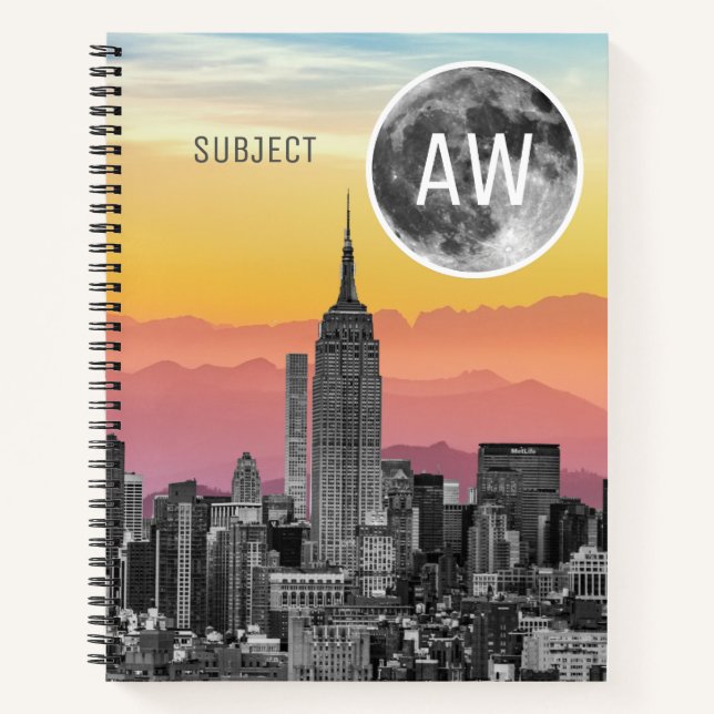 New York Dream Monogrammed Moon Notebook (Front)