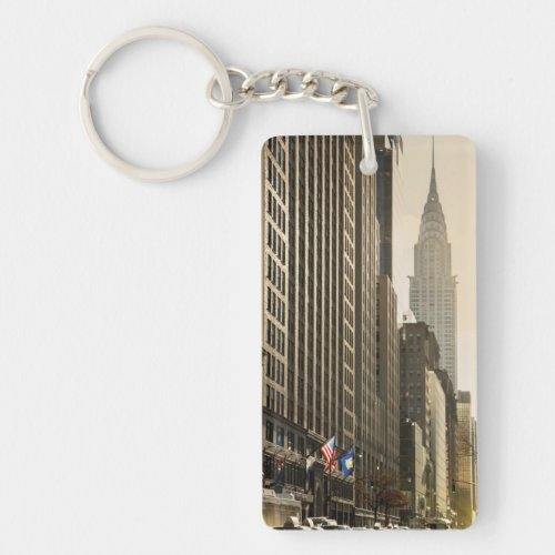 New York E 42 St and Chrysler Building Keychain