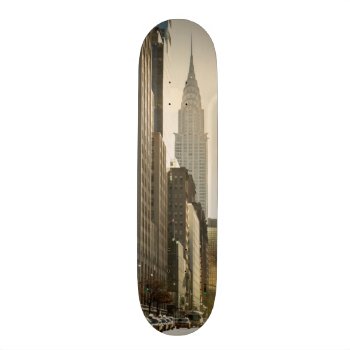 New York  E 42 St And Chrysler Building Skateboard by iconicnewyork at Zazzle