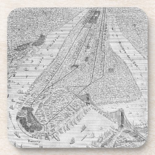 New York El Train C1878 Beverage Coaster