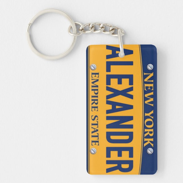 New York Empire State License Plate Art Custom Key Keychain (Front)